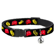 Breakaway Cat Collar with Bell - Mickey Mouse Shorts and Shoes Black/Red/Yellow Breakaway Cat Collars Disney