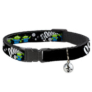 Cat Collar Breakaway - Toy Story 3-Aliens OOOOOHHH Black White Gray Breakaway Cat Collars Disney