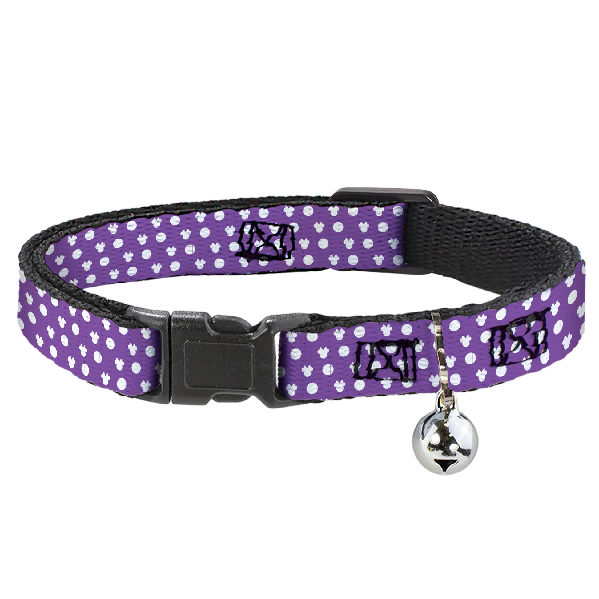 Cat Collar Breakaway - Minnie Mouse Ears Monogram Dots Purple White Breakaway Cat Collars Disney