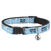 Cat Collar Breakaway - Stitch 3-Poses Sky Blue Black White Breakaway Cat Collars Disney