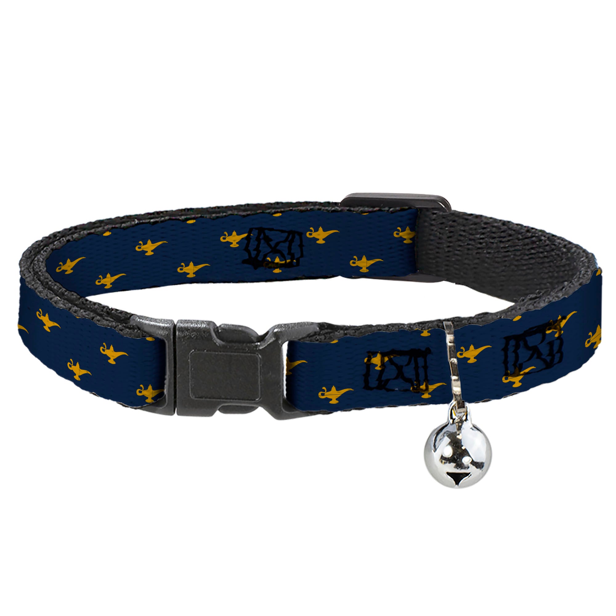 Cat Collar Breakaway - Aladdin Genie Lamp Monogram Navy Gold Breakaway Cat Collars Disney