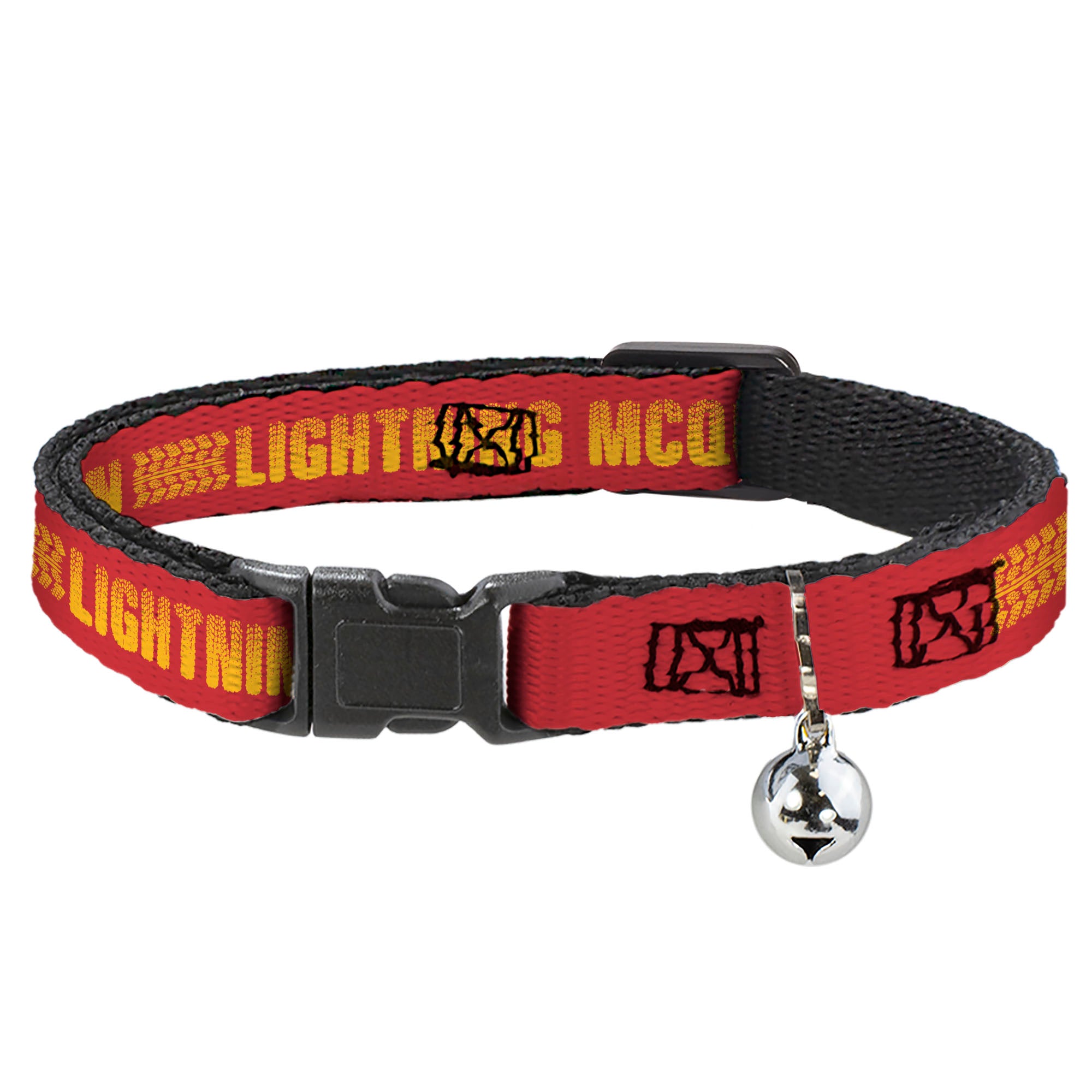 Breakaway Cat Collar with Bell - Cars LIGHTNING MCQUEEN Tread Red/Orange