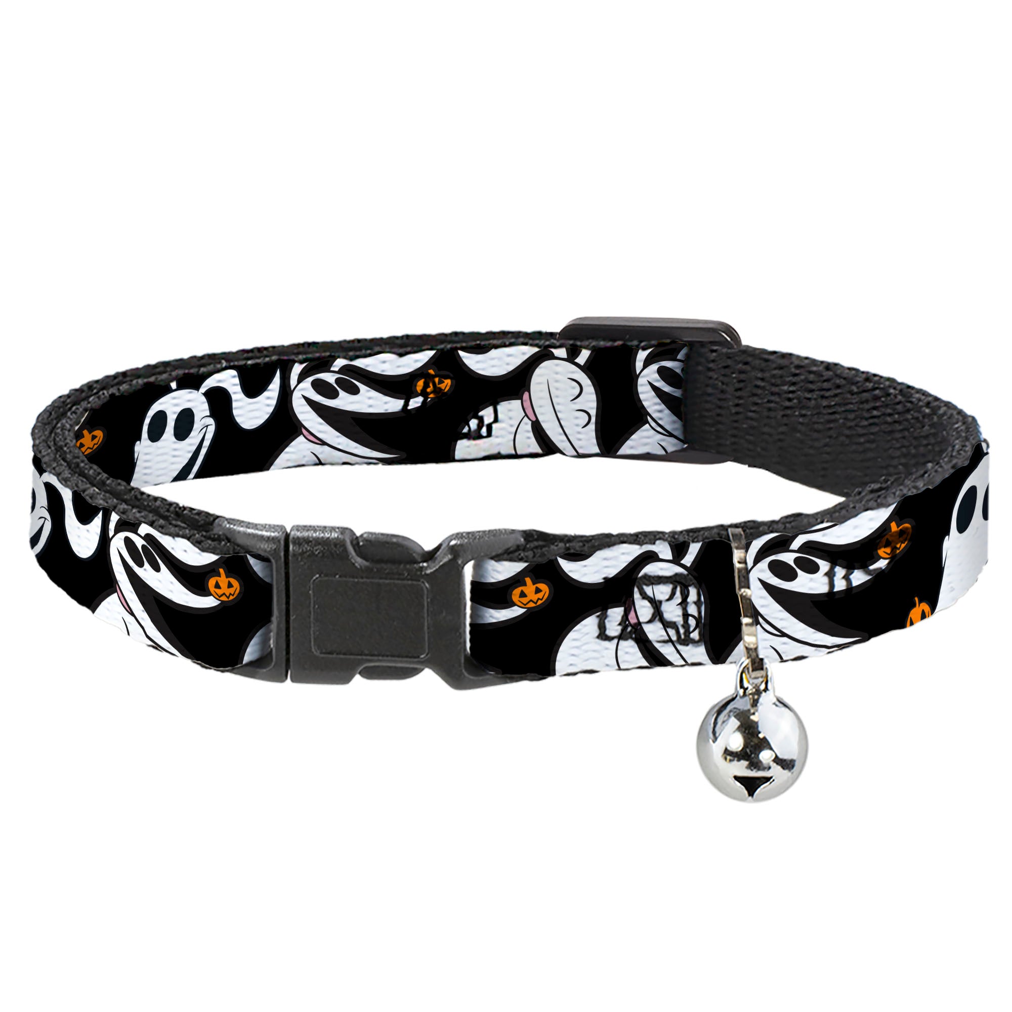 Cat Collar Breakaway - Nightmare Before Christmas Zero 5-Pumpkin Expressions Black White Orange Breakaway Cat Collars Disney