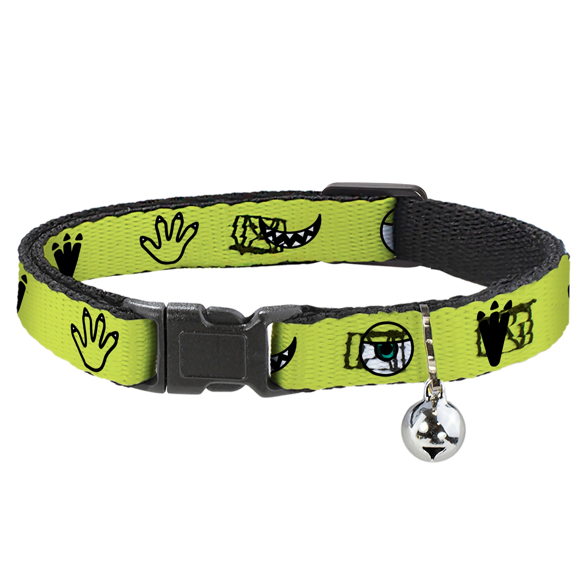 Cat Collar Breakaway - Monsters Inc. Mike 4-Icons Greens Black White Breakaway Cat Collars Disney