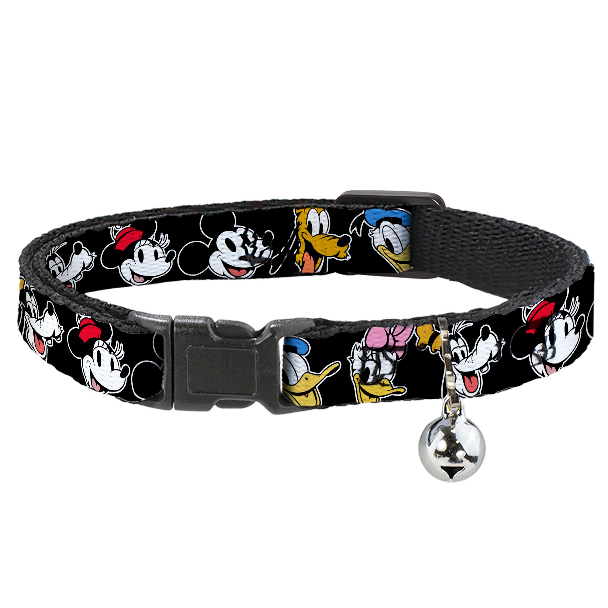 Cat Collar Breakaway - Disney The Sensational Six Smiling Faces Black Breakaway Cat Collars Disney
