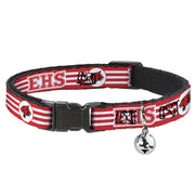 Cat Collar Breakaway - High School Musical East High School EHS Wildcats Logo Stripe White Red Breakaway Cat Collars Disney