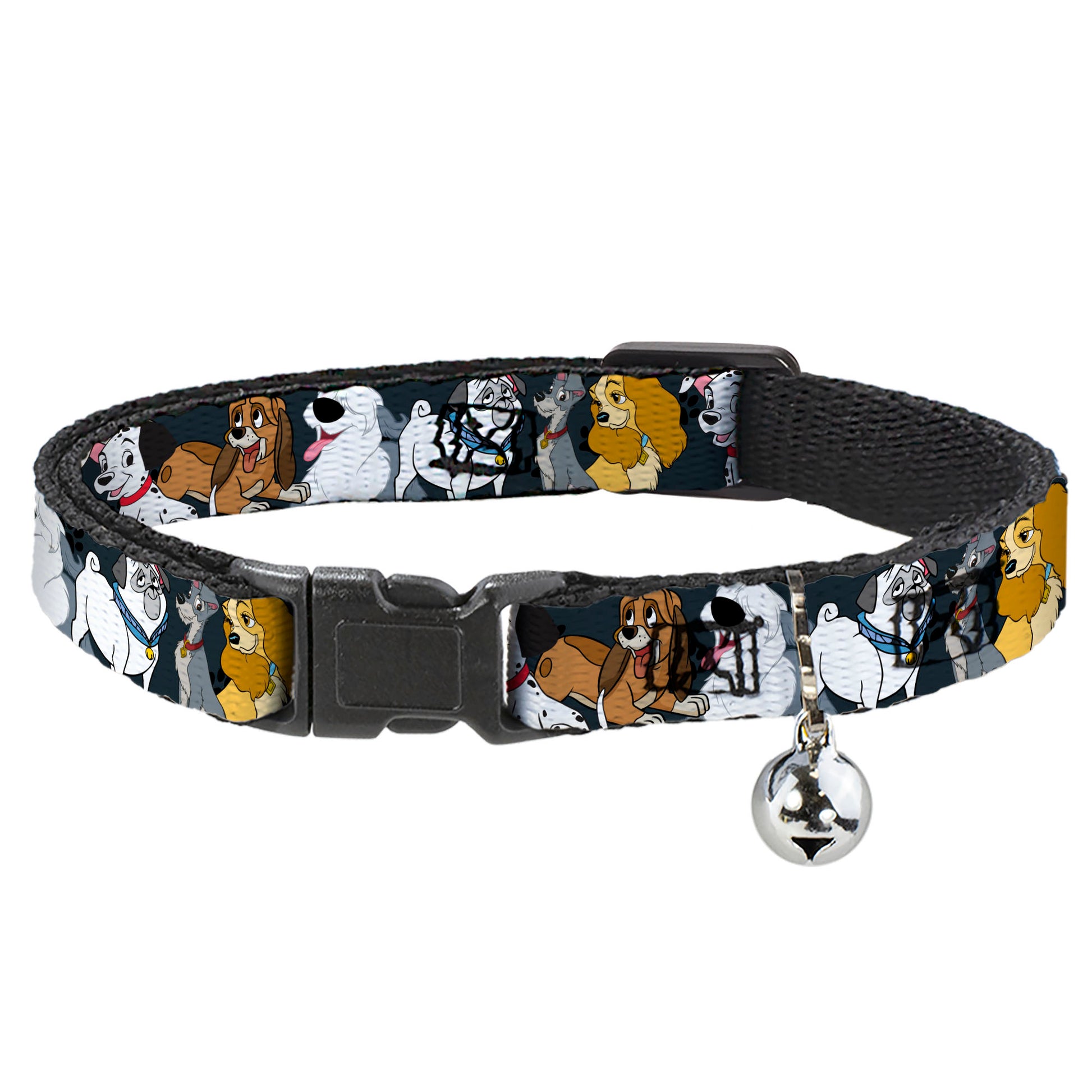 Cat Collar Breakaway - Disney Dogs 6-Dog Group Collage Paws Gray Black Breakaway Cat Collars Disney