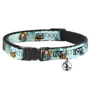Cat Collar Breakaway with Bell - Brave Merida Castle and Three Bear Brothers Pose with Script Greens - NARROW Fits 8.5-12" Breakaway Cat Collars Disney
