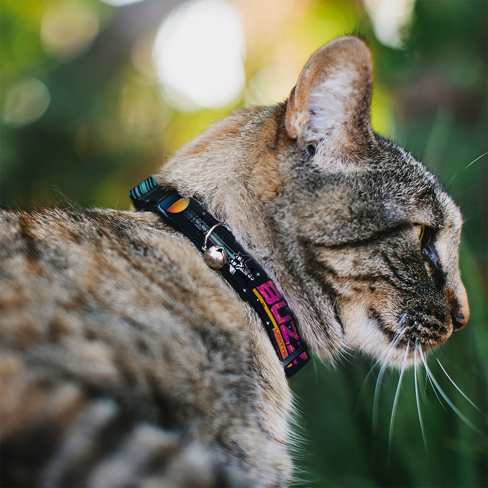 Cat Collar Breakaway with Bell - BUZZ LIGHTYEAR Hyper Speed Spaceship Black Multi Color Breakaway Cat Collars Disney