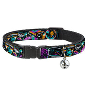 Cat Collar Breakaway with Bell - Lightyear Mission Patches Collage Black Multi Color Breakaway Cat Collars Disney