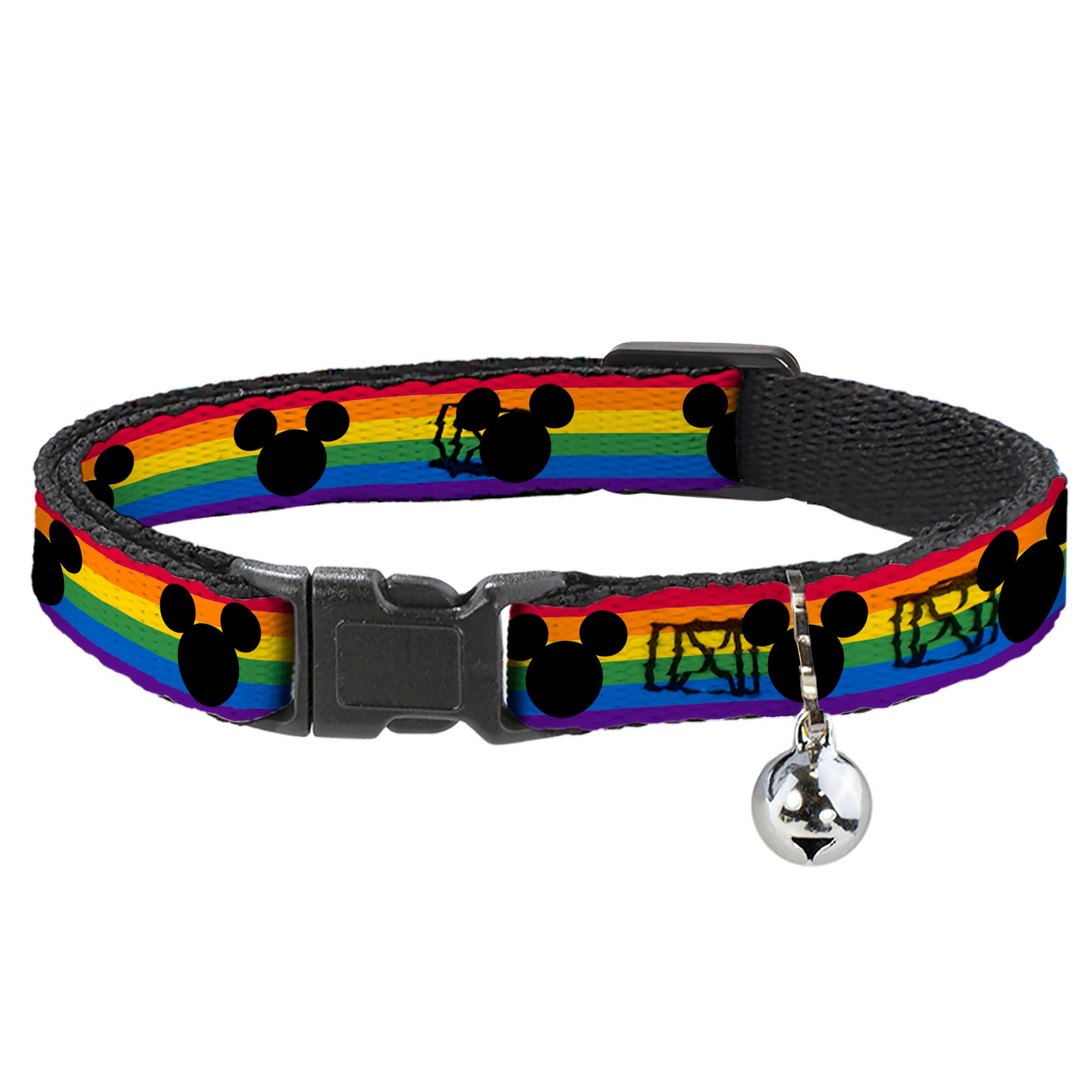 Breakaway Cat Collar with Bell - Mickey Mouse Ears Icon Rainbow Pride Flag Breakaway Cat Collars Disney