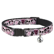 Cat Collar Breakaway with Bell - The Nightmare Before Christmas Jack and Sally Doodles Pinks Black Breakaway Cat Collars Disney