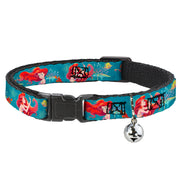 Cat Collar Breakaway with Bell - The Little Mermaid Flounder and Sebastian Under the Sea Greens Breakaway Cat Collars Disney