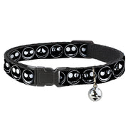 Breakaway Cat Collar with Bell - The Nightmare Before Christmas Jack 5-Expressions Black/White Breakaway Cat Collars Disney