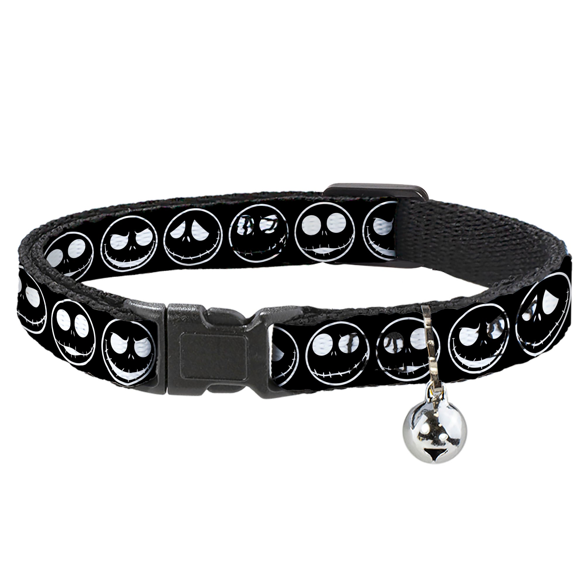 Breakaway Cat Collar with Bell - The Nightmare Before Christmas Jack 5-Expressions Black/White Breakaway Cat Collars Disney