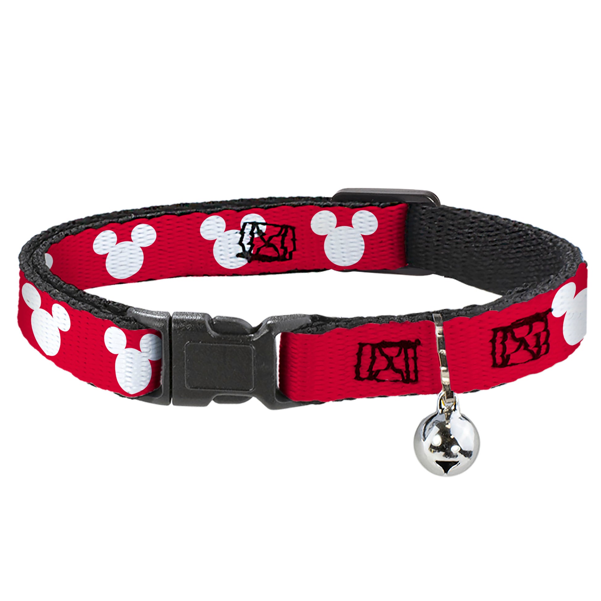 Breakaway Cat Collar with Bell - Mickey Mouse Ears Icon Red/White Breakaway Cat Collars Disney