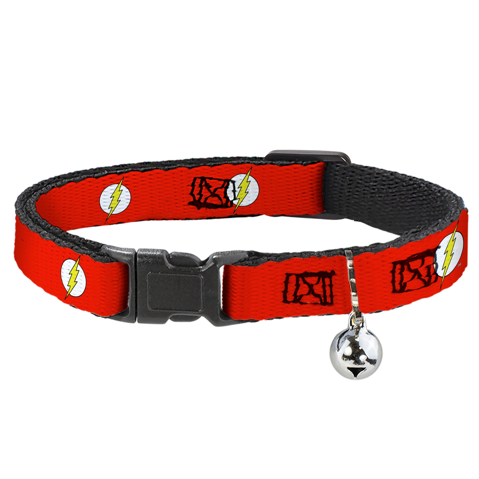Cat Collar Breakaway - Flash Logo Red White Yellow Breakaway Cat Collars DC Comics