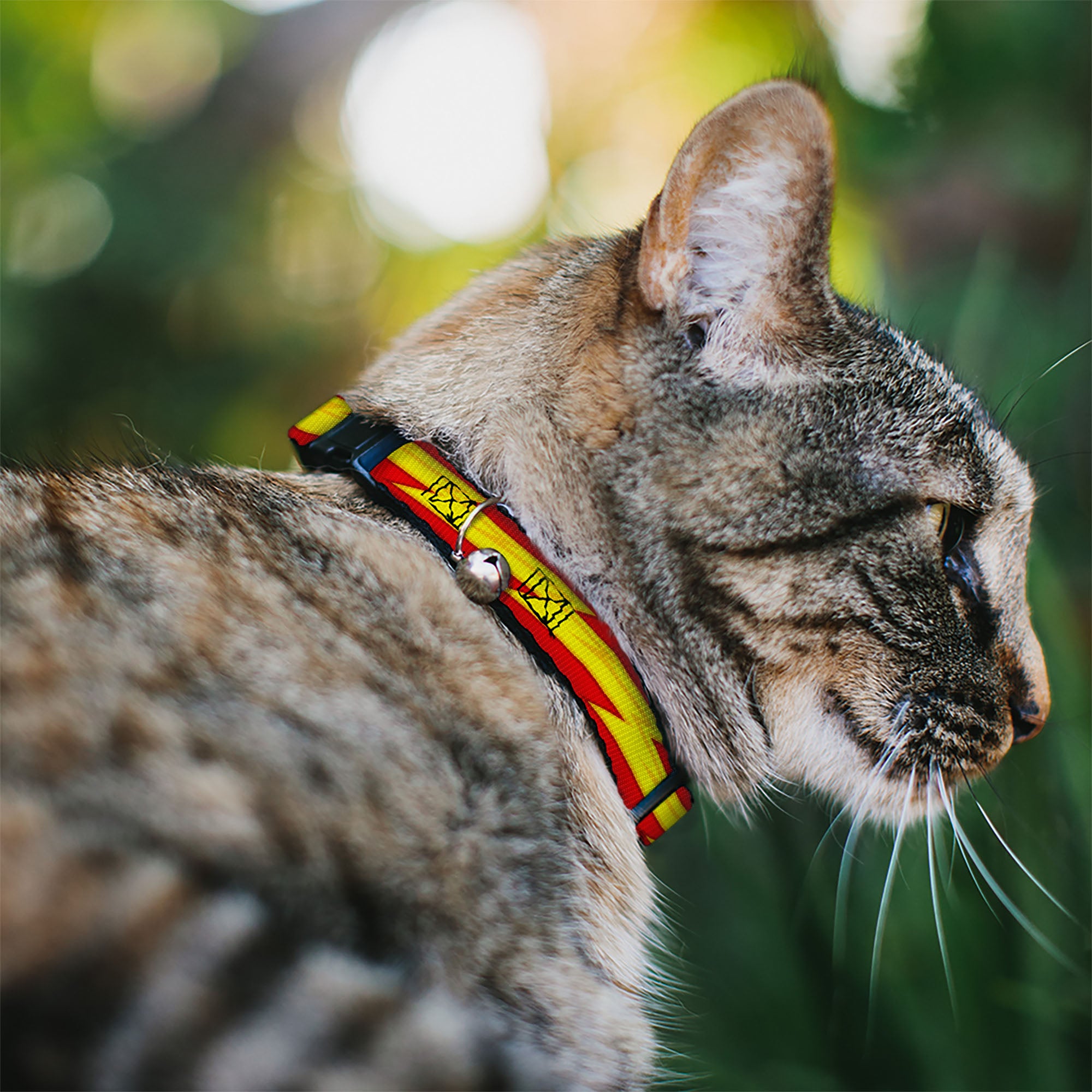 Cat Collar Breakaway - The Flash Bolt Stripe Reds Yellows Breakaway Cat Collars DC Comics