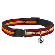 Cat Collar Breakaway - The Flash Stripe Burgundy Gold Breakaway Cat Collars DC Comics