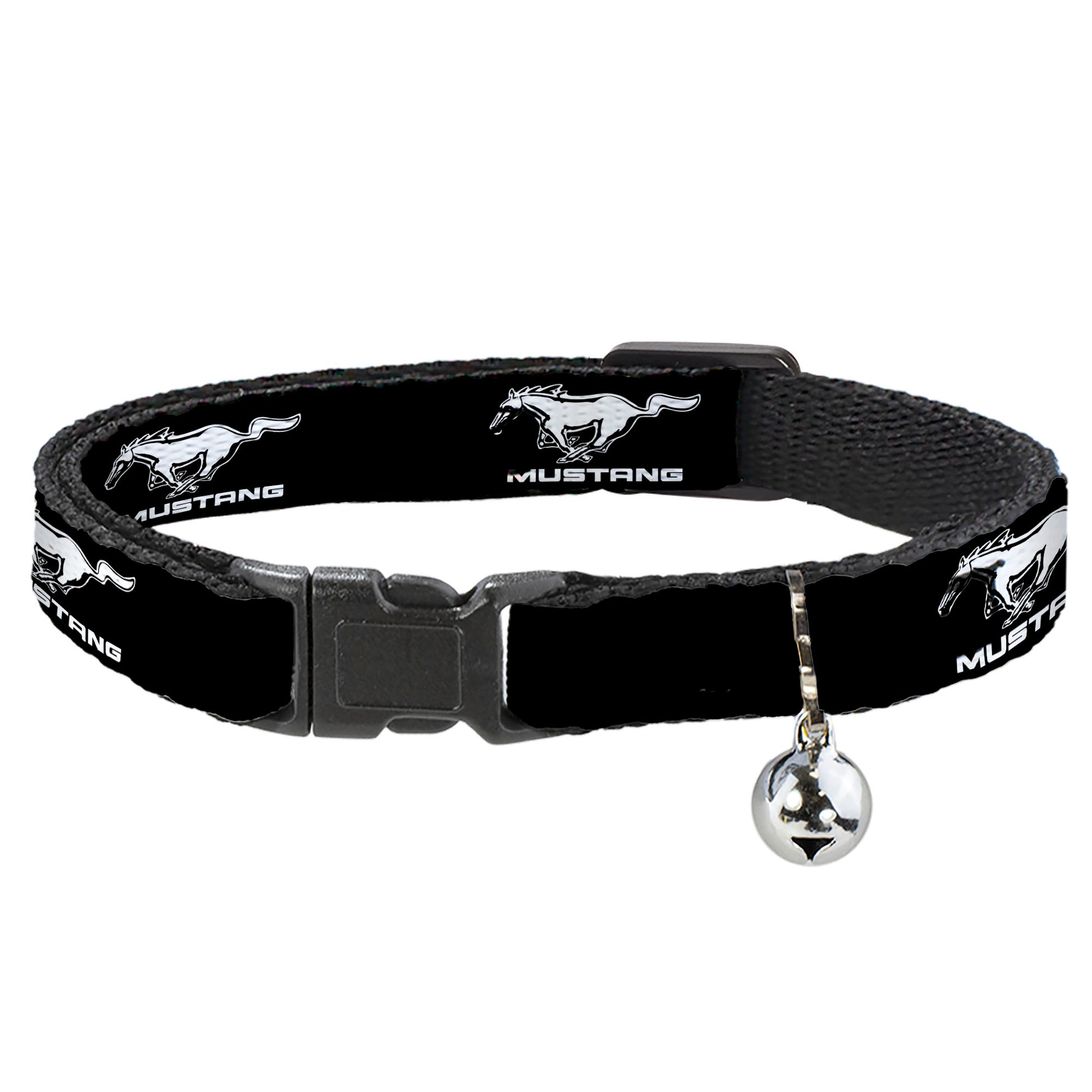 Cat Collar Breakaway - Ford Mustang Black White Logo REPEAT Breakaway Cat Collars Ford