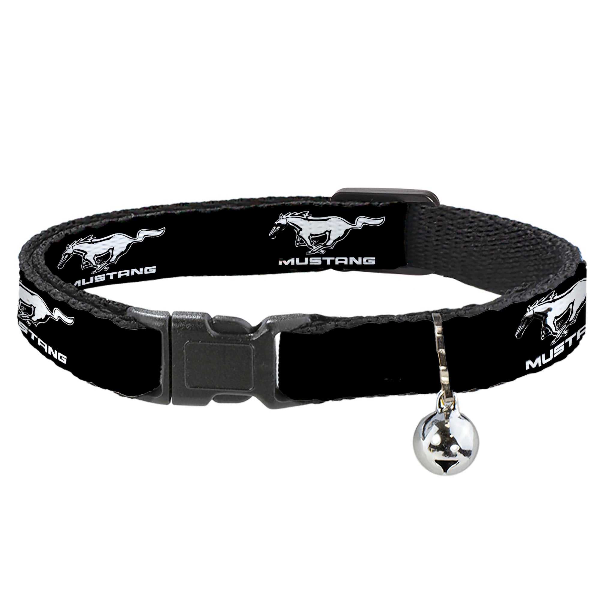 Cat Collar Breakaway - Ford Mustang Black White Logo REPEAT Breakaway Cat Collars Ford