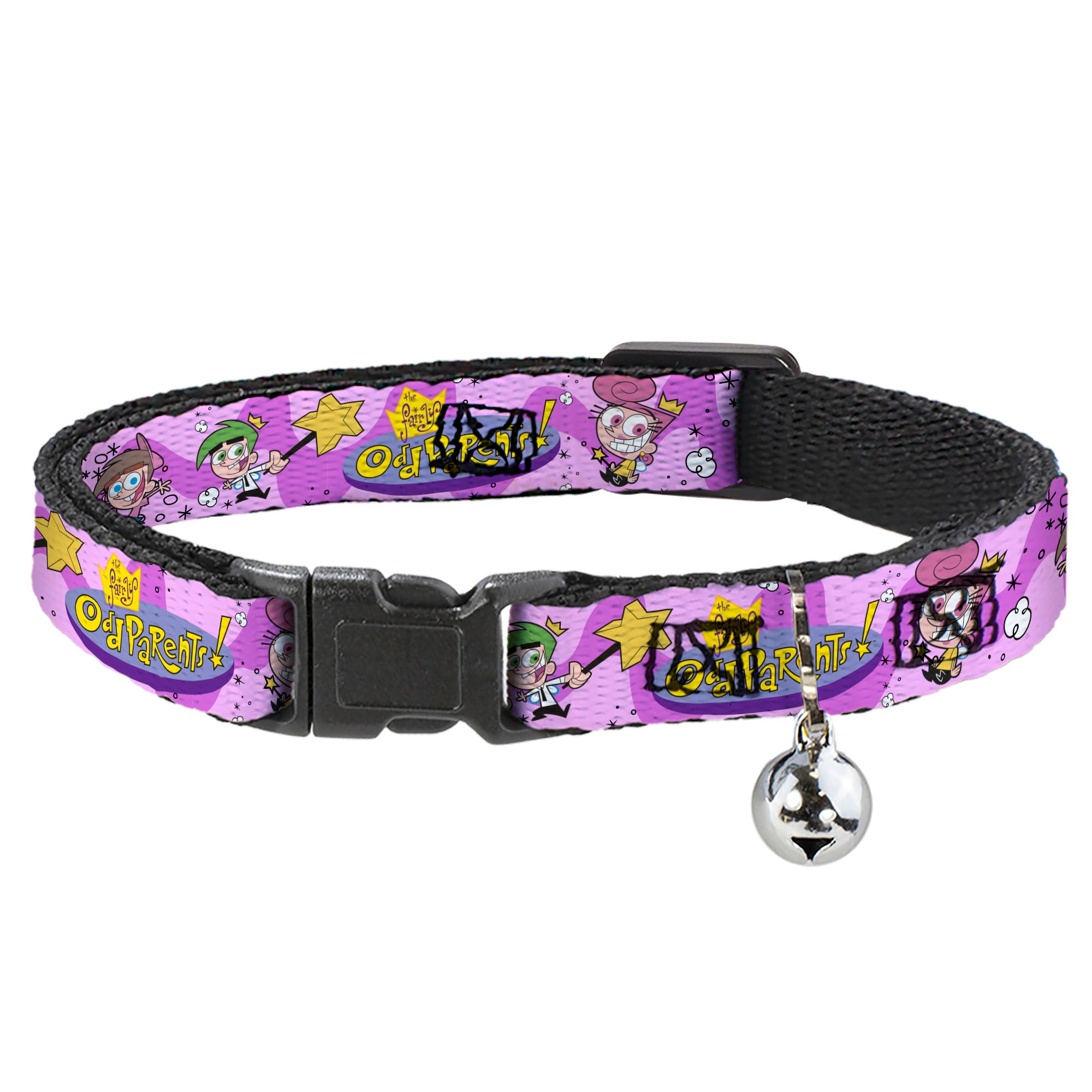 Breakaway Cat Collar with Bell - THE FAIRLY ODDPARENTS Timmy with Cosmo and Wanda Group Pose Pinks Breakaway Cat Collars The Fairly OddParents