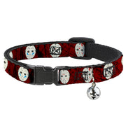 Breakaway Cat Collar with Bell - Friday the 13th Hockey Mask Icons Reds Breakaway Cat Collars Friday the 13th