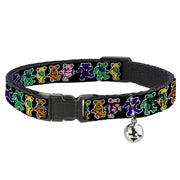 Cat Collar Breakaway - Dancing Bears Black Multi Color Breakaway Cat Collars Grateful Dead
