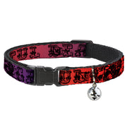 Cat Collar Breakaway - Grateful Dead Text w Skull & Roses Rainbow Fade Breakaway Cat Collars Grateful Dead