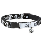 Cat Collar Breakaway - Space Your Face White Black Breakaway Cat Collars Grateful Dead