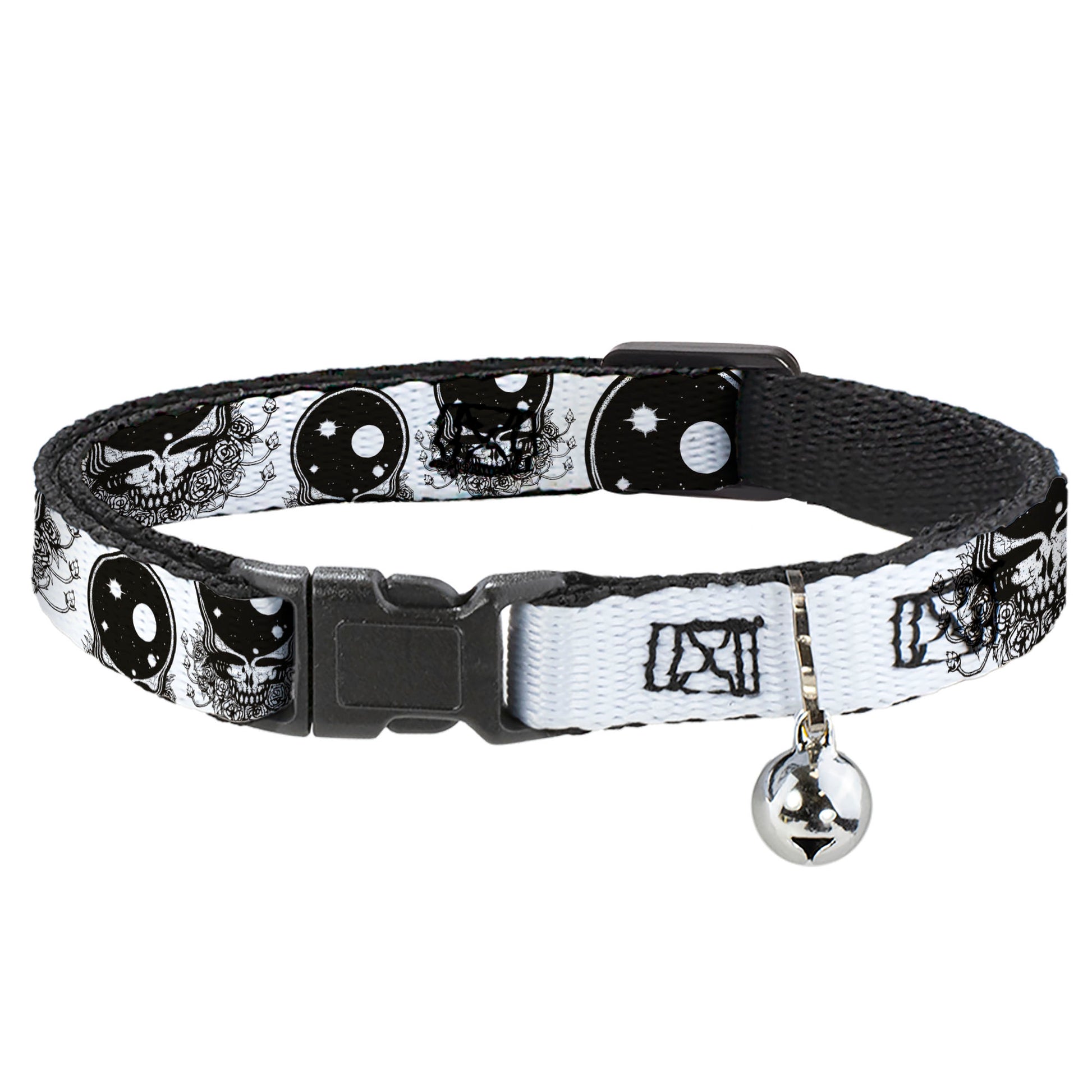 Cat Collar Breakaway - Space Your Face White Black Breakaway Cat Collars Grateful Dead