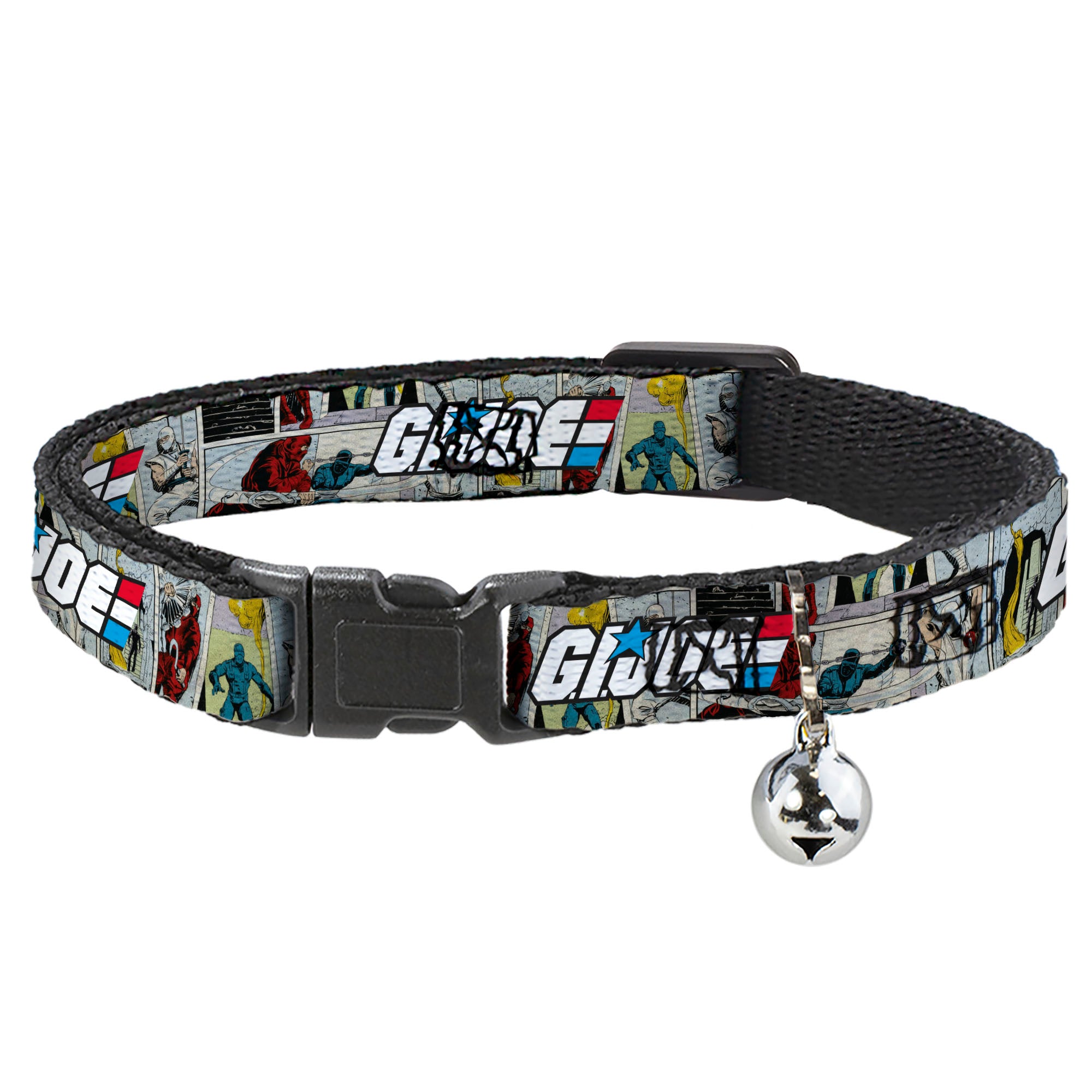 Breakaway Cat Collar with Bell - GI JOE Title Logo and Comic Scene Blocks