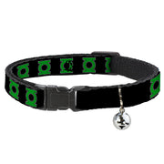 Cat Collar Breakaway - Green Lantern Logo Black Green Breakaway Cat Collars DC Comics