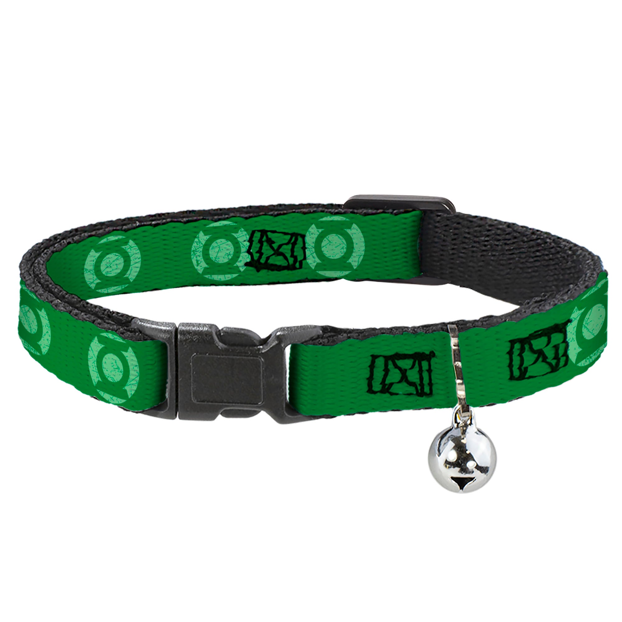 Cat Collar Breakaway - Green Lantern Logo Weathered Greens Breakaway Cat Collars DC Comics