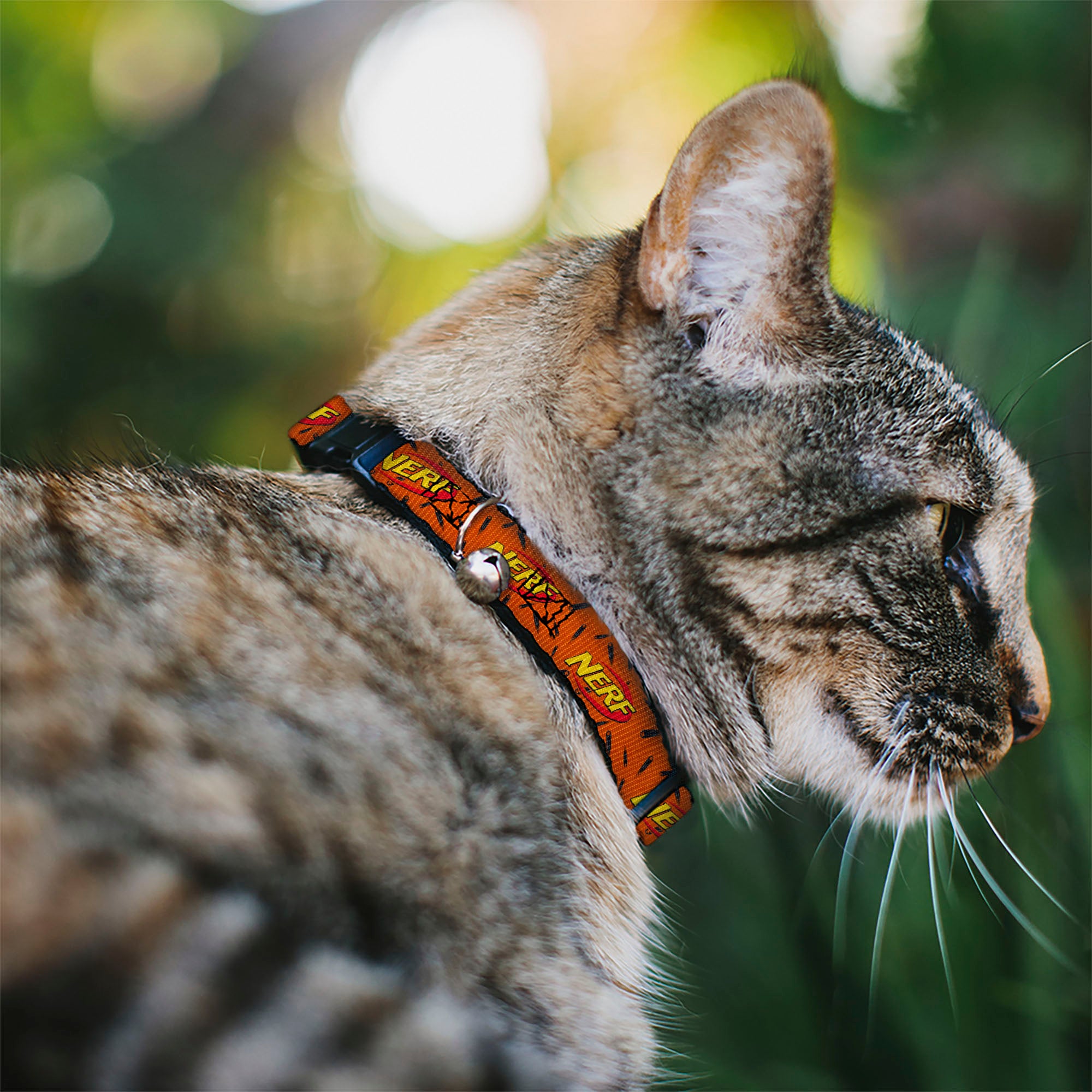 Breakaway Cat Collar with Bell - NERF Logo Darts Scattered Orange/Black