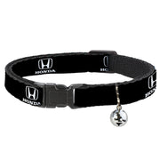 Breakaway Cat Collar with Bell - Honda Logo Black/White Breakaway Cat Collars Honda