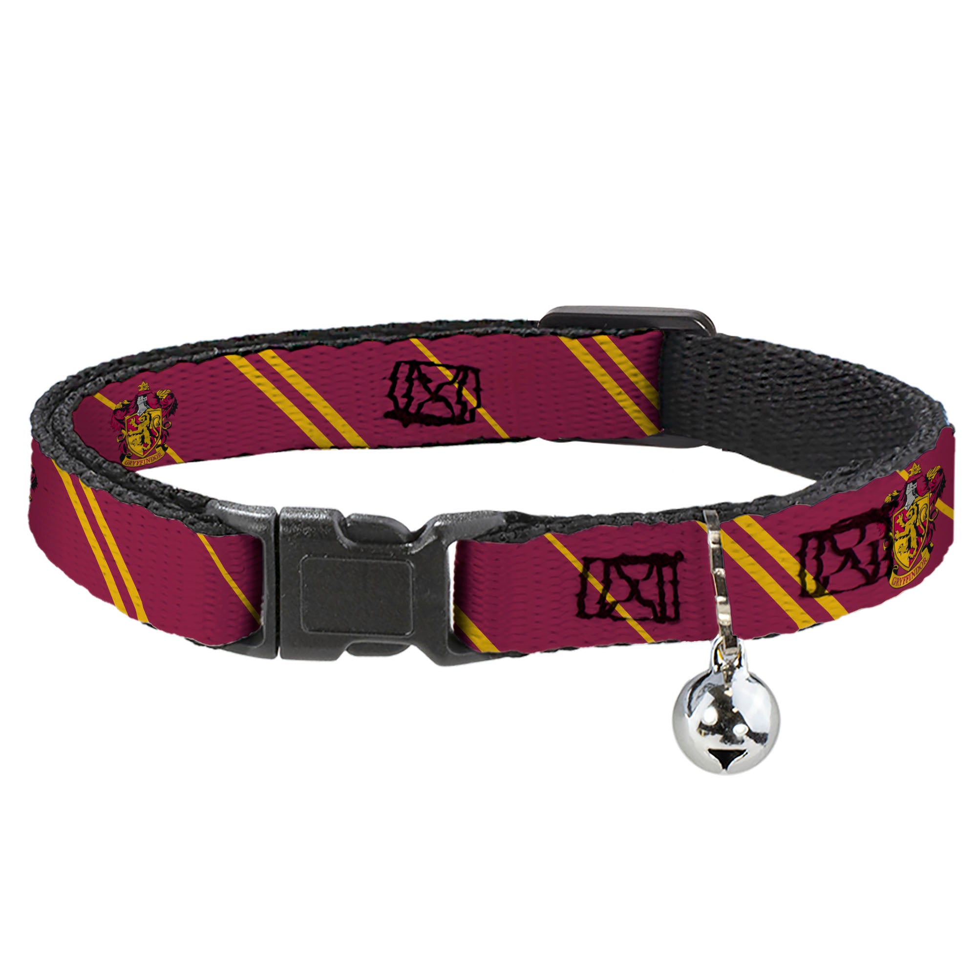 Breakaway Cat Collar with Bell - GRYFFINDOR Crest/Stripe Burgundy/Gold Breakaway Cat Collars Harry Potter