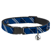 Breakaway Cat Collar with Bell - RAVENCLAW Crest/Stripe Blue/Gray Breakaway Cat Collars Harry Potter