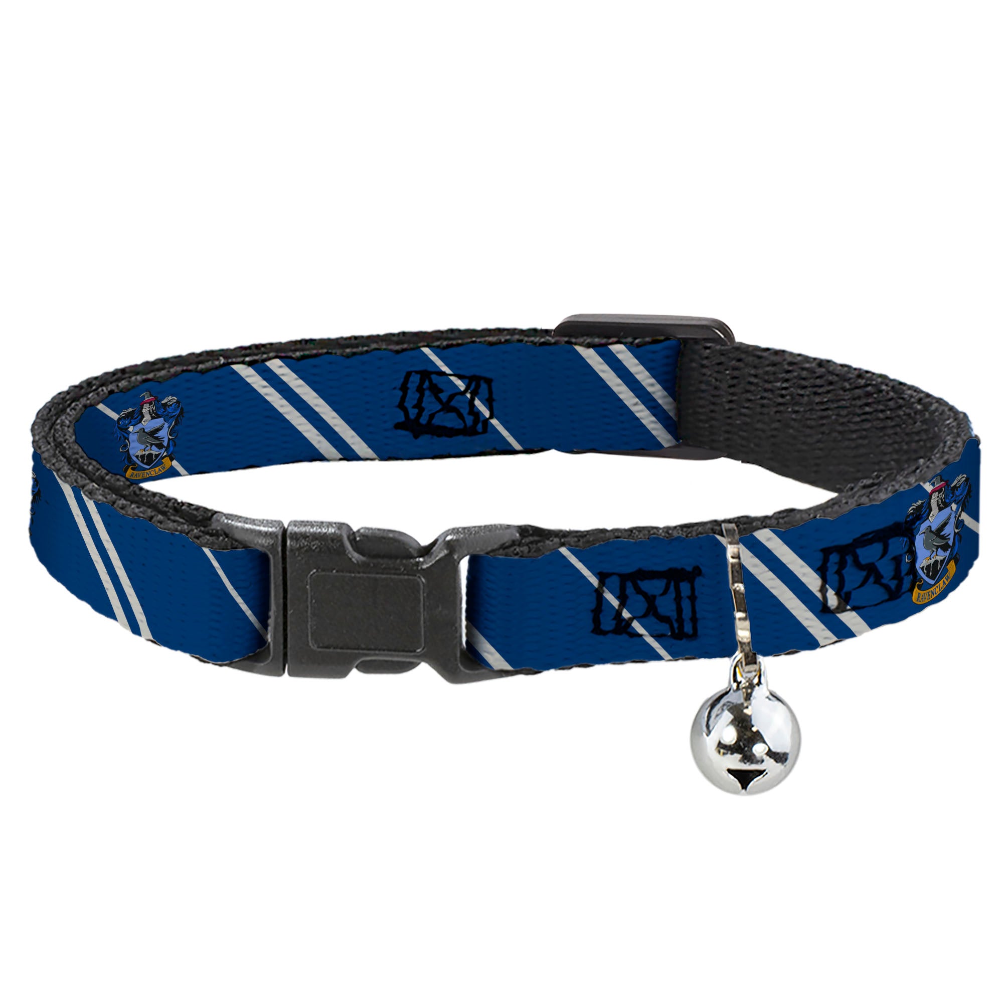 Breakaway Cat Collar with Bell - RAVENCLAW Crest/Stripe Blue/Gray Breakaway Cat Collars Harry Potter