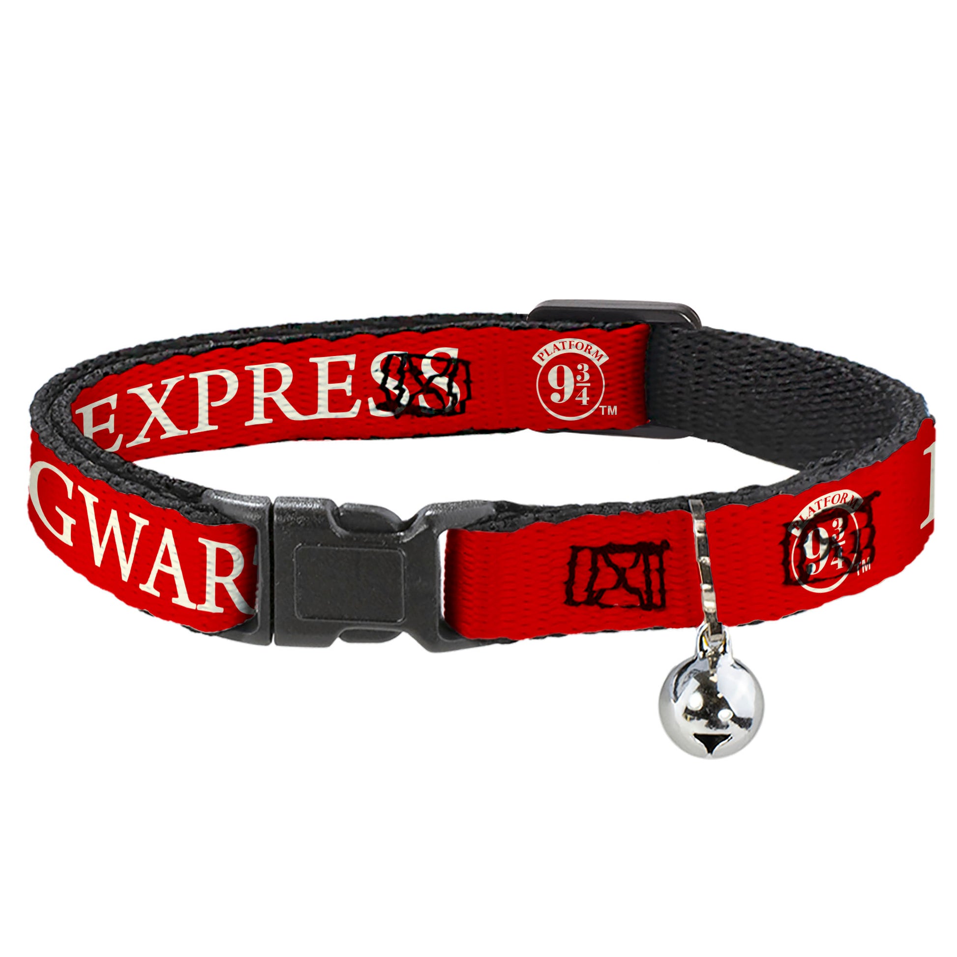 Cat Collar Breakaway with Bell - HOGWARTS EXPRESS 9¾ Red/White Breakaway Cat Collars Harry Potter
