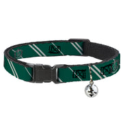 Breakaway Cat Collar with Bell - Slytherin Crest/Stripe5 Green/Gray Breakaway Cat Collars Harry Potter