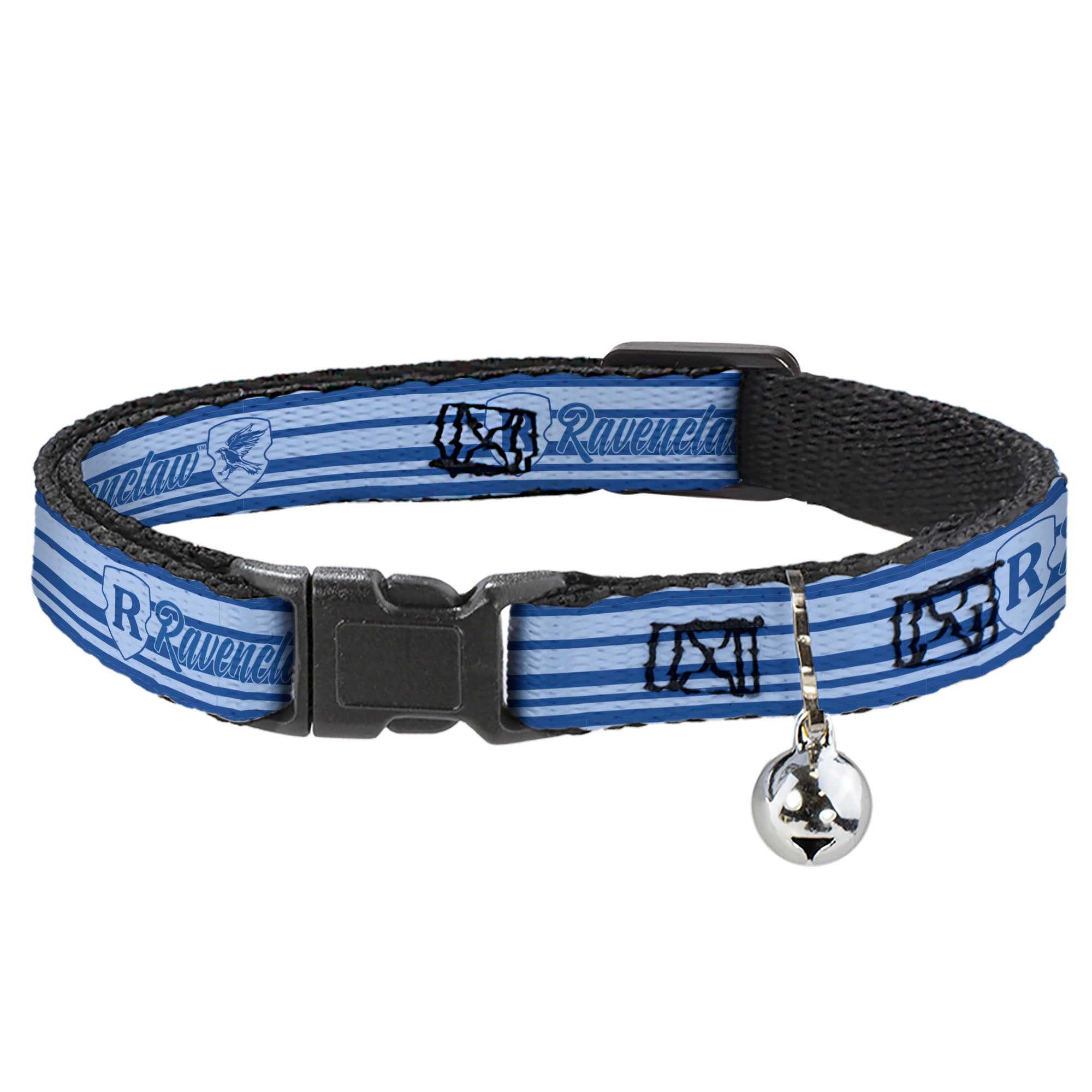Breakaway Cat Collar with Bell - Harry Potter Ravenclaw House Champion Icons Stripe Blues Breakaway Cat Collars Harry Potter