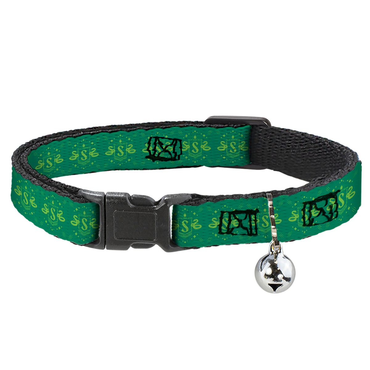 Breakaway Cat Collar with Bell - Harry Potter Slytherin House Pride Banner Greens Breakaway Cat Collars Harry Potter
