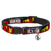 MARVEL COMICS Cat Collar Breakaway - THE INVINCIBLE IRON MAN Stacked Comic Books Action Poses Breakaway Cat Collars Marvel Comics