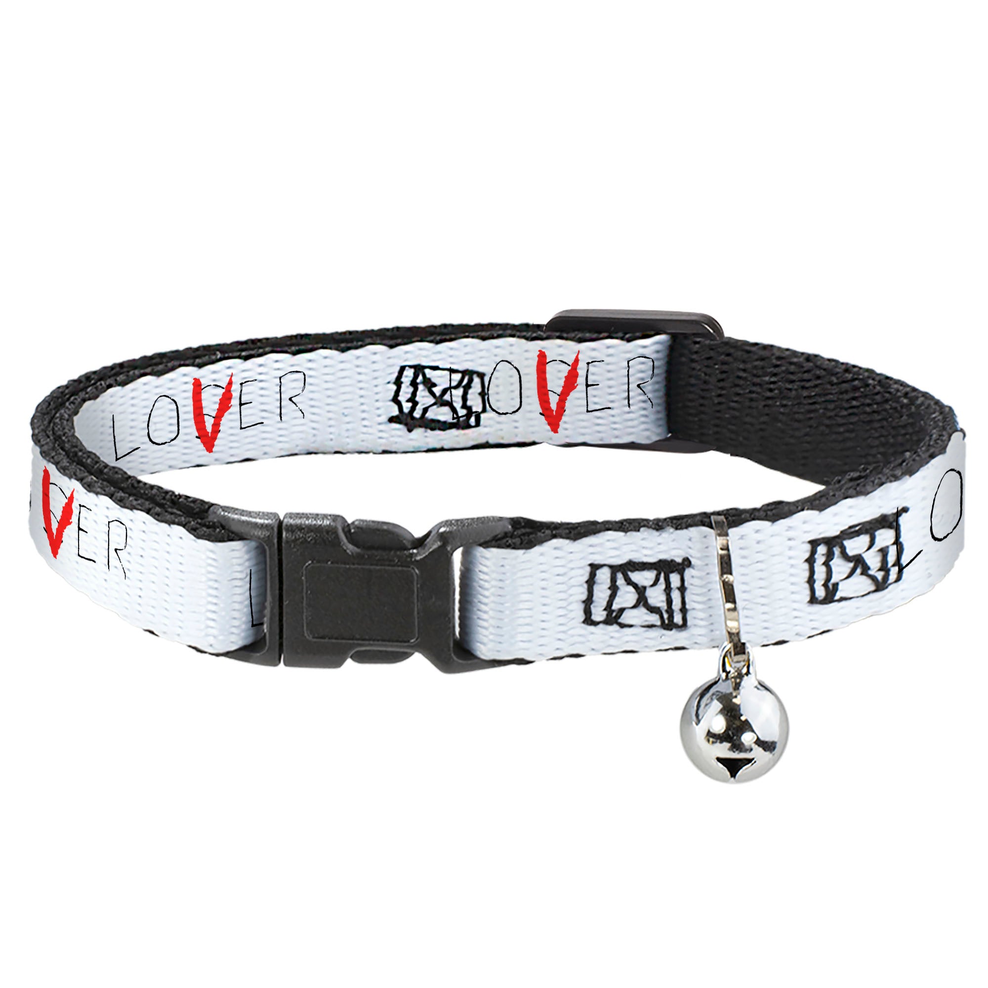 Breakaway Cat Collar with Bell - It Chapter Two LOSER/LOVER White/Black/Red Breakaway Cat Collars IT