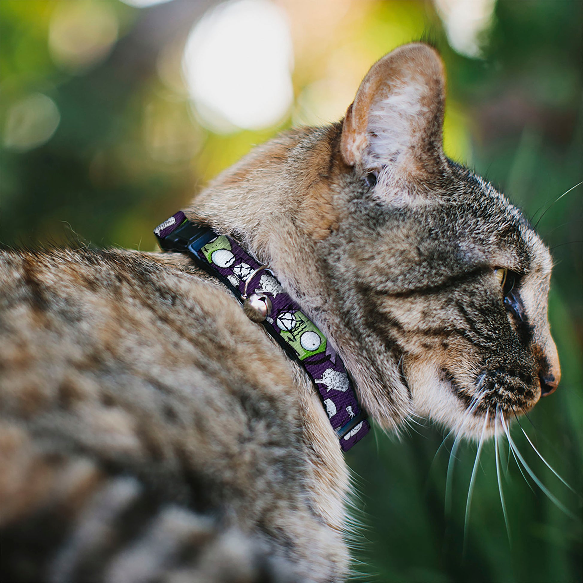 Breakaway Cat Collar with Bell - Invader Zim GIR Poses and Sketch Purple Breakaway Cat Collars Invader Zim
