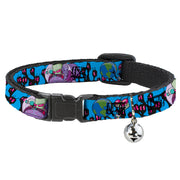 Breakaway Cat Collar with Bell - Invader Zim GIR and Piggy Rule the World Poses Blue Breakaway Cat Collars Invader Zim
