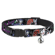 Cat Collar Breakaway - The Joker Pose Cards HAHAHAHA Black Gray Breakaway Cat Collars DC Comics