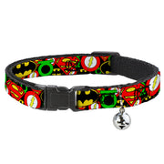Cat Collar Breakaway - Justice League Stacked Logos Breakaway Cat Collars DC Comics