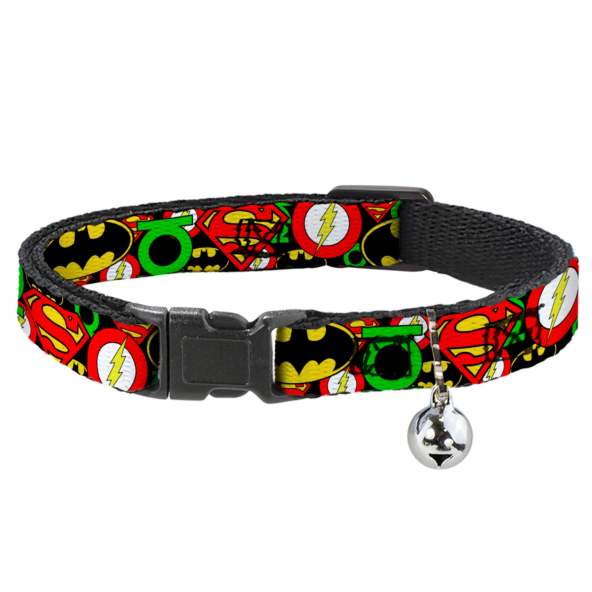 Cat Collar Breakaway - Justice League Stacked Logos Breakaway Cat Collars DC Comics